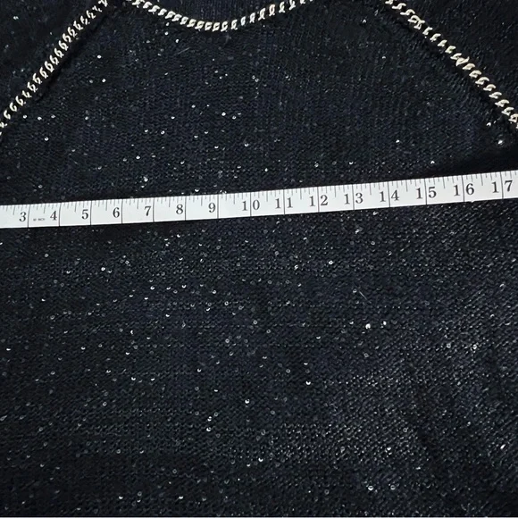Agaci Women's Black Sweater with Gold Chain Detail and Sequins. Brand new NWOT - Picture 3 of 6